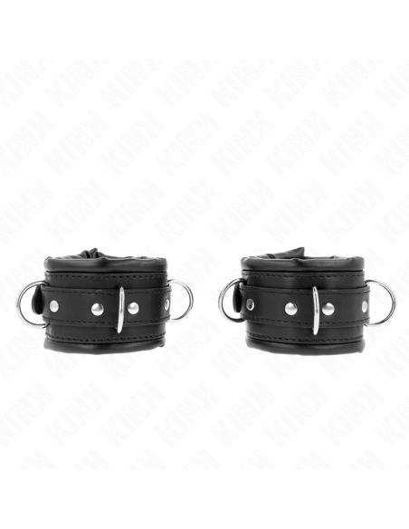 KINK - Tvirti riešo įtvarai su juodu kailio pamušalu, reguliuojami 20-30 CM x 6 CM