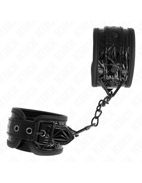 KINK - DIAMOND PATTERN WRIST RESTRAINTS BLACK ADJUSTABLE 17-26 CM X 5.5 CM
