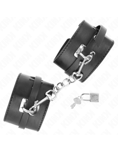 KINK - DELUXE LOCKING WRIST RESTRAINTS BLACK ADJUSTABLE 14.5-21 CM X 6 CM