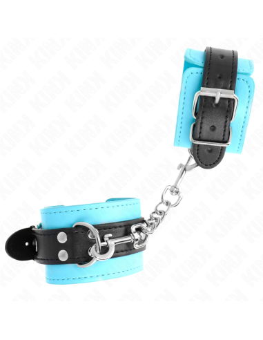 KINK - kabliuko formos riešo apsaugos priemonės, mėlynos spalvos, su kailio pamušalu, reguliuojamos, 20–28 cm x 5,5 cm