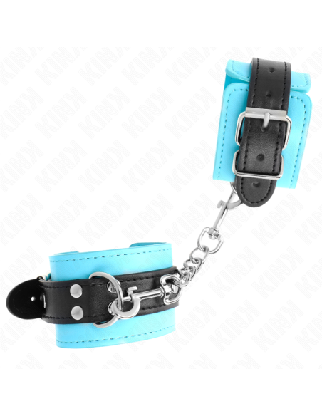 KINK - kabliuko formos riešo apsaugos priemonės, mėlynos spalvos, su kailio pamušalu, reguliuojamos, 20–28 cm x 5,5 cm