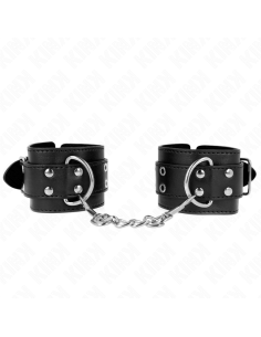 KINK - DOUBLE BUCKLE WRIST RESTRAINTS BLACK ADJUSTABLE 19-26 CM 2