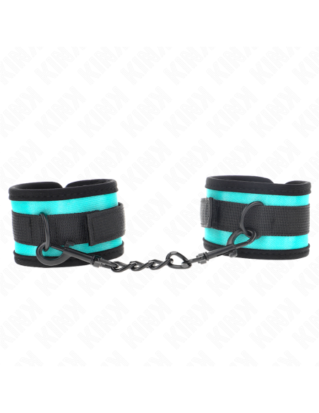 KINK - HOOK AND LOOP NYLON BIND WRIST RESTRAINTS BLACK-BLUE ADJUSTABLE 18-32 CM X 5 CM