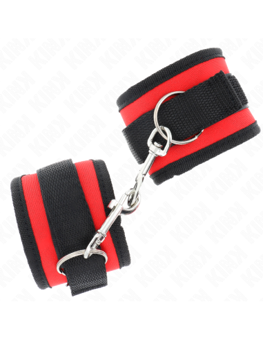 KINK - RIŠO APYVIETĖS SU KABLIUKAIS IR KILPELĖMIS, RAUDONAS-JUODAS, 2 MODELIS, REGULIUOJAMAS, 18–35 CM X 6 CM