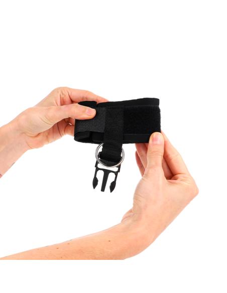 KINK - NEOPRENE HOOKandLOOP FASTENER WRIST RESTRAINTS BLACK ADJUSTABLE 22-34 CM