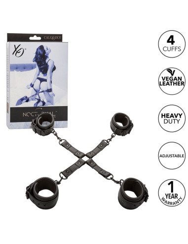CALEXOTICS - NOCTURNAL HOG TIE CONNECTOR CUERO AJUSTABLE BLACK