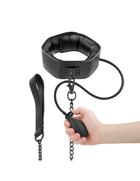FETISH SUBMISSIVE BONDAGE  - Pripučiamas smaugimo antkaklis su grandine