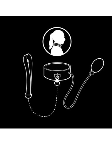 FETISH SUBMISSIVE BONDAGE - INFLATABLE STRANGLING COLLAR WITH CHAIN