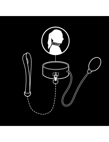 FETISH SUBMISSIVE BONDAGE  - Pripučiamas smaugimo antkaklis su grandine