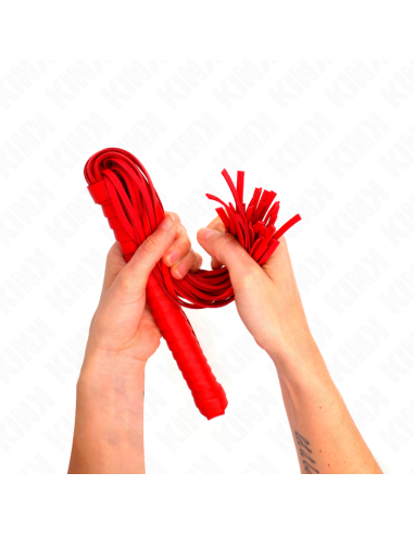 KINK - PLATAŽAS SU RAUDONA TEKSTŪRUOTA RANKENA 48,5 CM