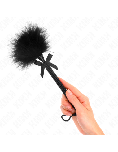 KINK - NYLON ROPE WAND WITH TICKLE FEATHERS AND BLACK BOW 25 CM