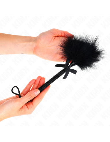 KINK - NAILONINIS VIRVĖS LAZDELĖ SU KUTENANČIOMIS PLUNKSNŲ IR JUODU LANKU, 25 CM