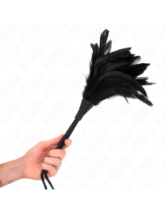 KINK - JUODŲJŲ TARNELIŠKŲ RAGŲ FORMOS KUTENANTIS VIŠTIENOS PLUNKSNOS 36 CM