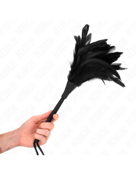 KINK - JUODŲJŲ TARNELIŠKŲ RAGŲ FORMOS KUTENANTIS VIŠTIENOS PLUNKSNOS 36 CM