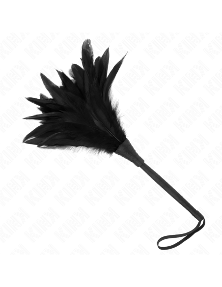 KINK - JUODŲJŲ TARNELIŠKŲ RAGŲ FORMOS KUTENANTIS VIŠTIENOS PLUNKSNOS 36 CM