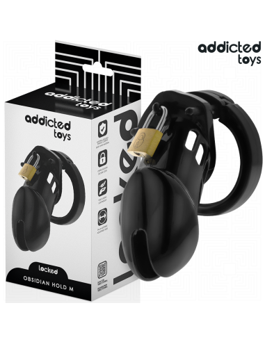 ADDICTED TOYS LOCKED - OBSIDIAN HOLD PENIS CAGE SIZE M