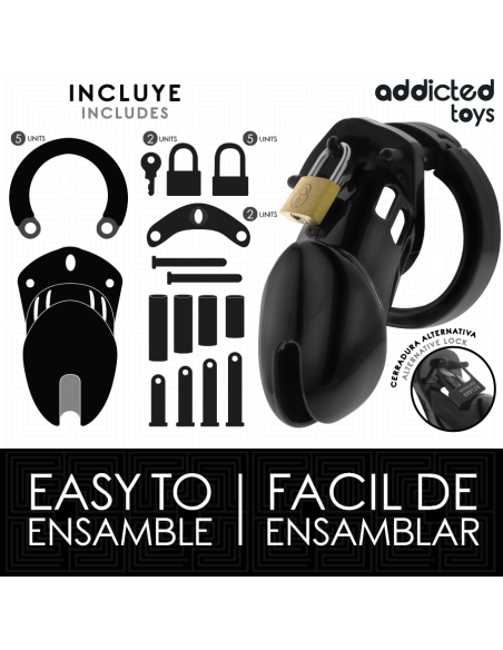 ADDICTED TOYS LOCKED - OBSIDIAN HOLD PENIS CAGE SIZE M