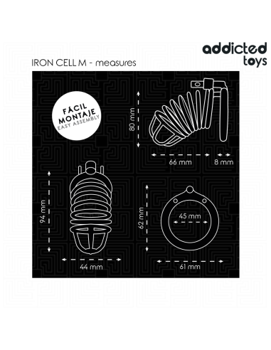 ADDICTED TOYS LOCKED – METALINIS VARPOS NARVAS SU GELEŽIES LĄSTELĖMIS, DYDIS M