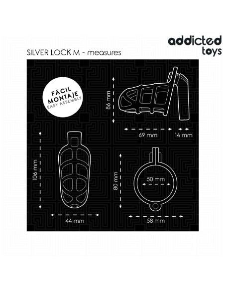 ADDICTED TOYS LOCKED - SIDABRINIS METALINIS VARPOS NARVAS, M DYDIS