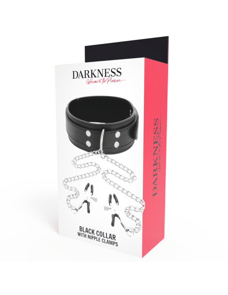 DARKNESS - antkaklis su spenelių spaustukais juodas
