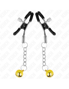 KINK - GOLD JINGLE BELL PENDANT NIPPLE CLAMPS 6 CM 2