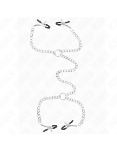 KINK - 4 grandininiai spenelių laikikliai 32 CM su mažomis grandinėlėmis 14 CM