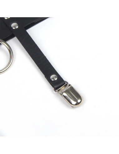 SUBBLIME - 953744 ADJUSTABLE LEATHER PUNK GARTER BLACK ONE SIZE