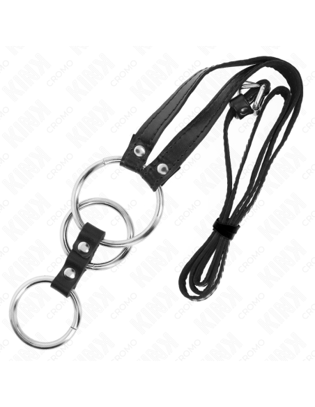 KINK - TRIGUBAS METALINIS VARPOS ŽIEDAS 3,8–5 CM SU ODINIS DIRŽAS 112 CM