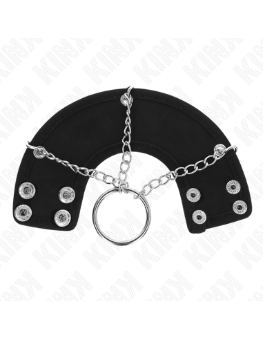 KINK - penio žiedas 4 CM grandinėlė 7 CM metalas su odiniu diržu