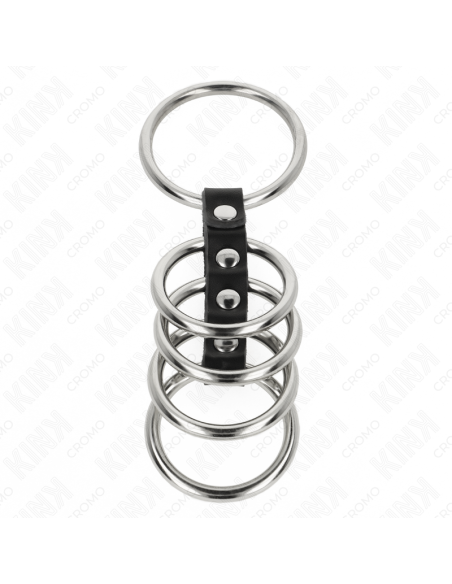 KINK - 5 METALINIAI PENIO ŽIEDAI NUO 3,7 CM IKI 5 CM, SUJUNGTI ODA