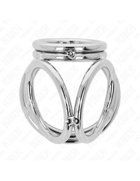 KINK - TRIGUBO CHROME METALINIS PENIO ŽIEDAS 3,8 CM IKI 5 CM, 1 MODELIS