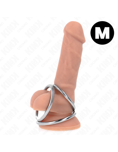 KINK - TRIGUBO CHROME METALINIS PENIO ŽIEDAS 3,8 CM IKI 5 CM, 2 MODELIS