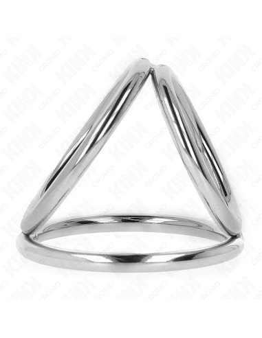 KINK - TRIGUBO CHROME METALINIS PENIO ŽIEDAS 3,8 CM IKI 5 CM, 2 MODELIS