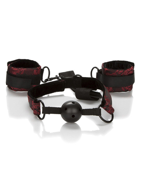 CALEXOTICS - SCANDAL BREATHABLE BALL GAG WITH HANDCUFFS