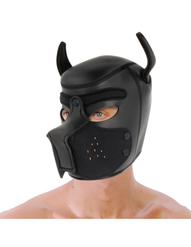 DARKNESS - NEOPRENE DOG MASK WITH REMOVABLE MUZZLE L