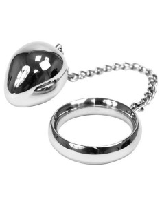 METAL HARD - penio žiedas 50 mm grandinėle su metaliniu rutuliuku 2