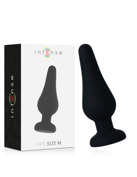 INTENSE - ANAL PLUG PIPO M BLACK SILICONE 11 CM