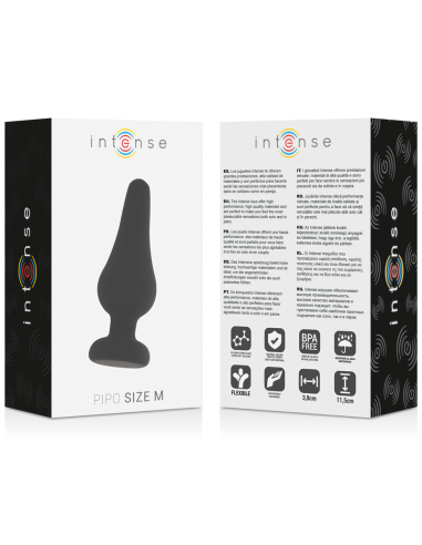 INTENSE - ANAL PLUG PIPO M BLACK SILICONE 11 CM