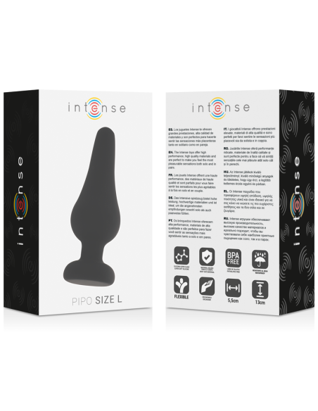 INTENSE - ANAL PLUG PIPO L BLACK SILICONE 13 CM