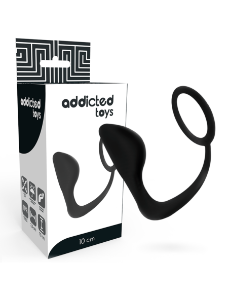 ADDICTED TOYS - ANAL PLUG WITH BLACK PENIS RING