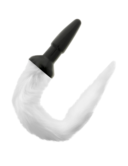 DARKNESS - SILICONE ANAL PLUG WITH WHITE TAIL