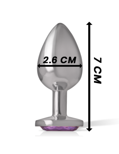 INTENSE - ALUMINUM METAL ANAL PLUG WITH VIOLET CRYSTAL SIZE S