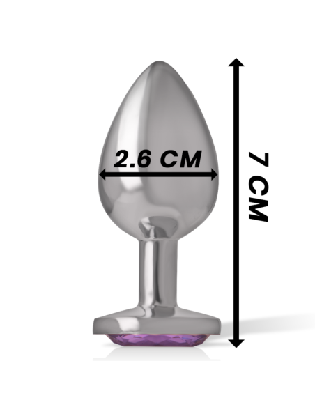 INTENSE - ALUMINUM METAL ANAL PLUG WITH VIOLET CRYSTAL SIZE S