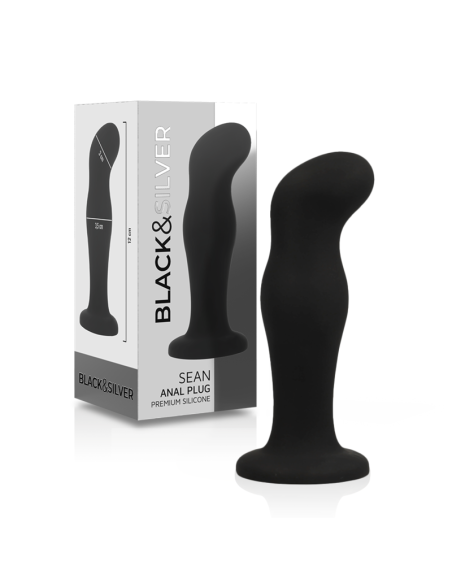 BLACKandSILVER - SEAN analinis kamštis, aukščiausios kokybės silikoninis, juodas