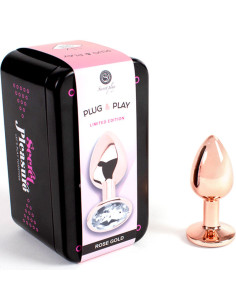 SECRETPLAY - METALINIS UŽPAKALO KAIŠTIS ROŽINIO AUKSO SPALVOS, MAŽAS, 7 CM 2