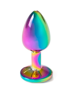 SECRETPLAY - METAL BUTT PLUG RAINBOW SMALL SIZE 7 CM