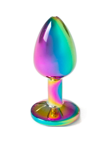 SECRETPLAY - metalinis užpakalio kamštis vaivorykštės spalvos, mažas, 7 cm