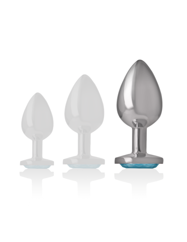 INTENSE - ALUMINUM METAL ANAL PLUG BLUE HEART SIZE L
