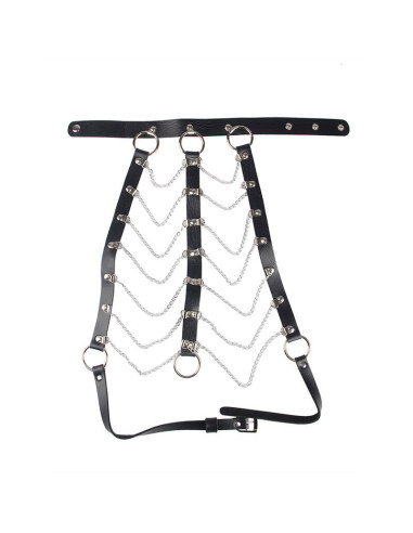 SUBBLIME - CHEST HARNESS LEATHER CHAINS BLACK ONE SIZE