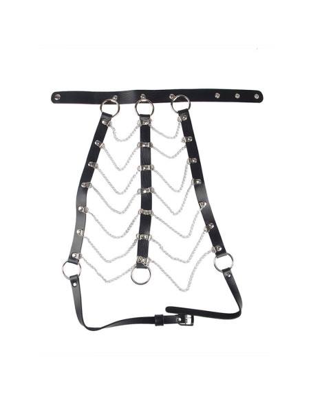 SUBBLIME - CHEST HARNESS LEATHER CHAINS BLACK ONE SIZE